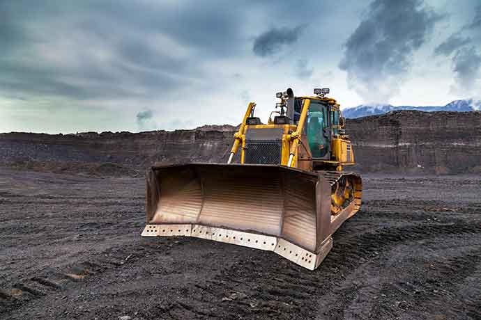 Bulldozer di lokasi kerja construction